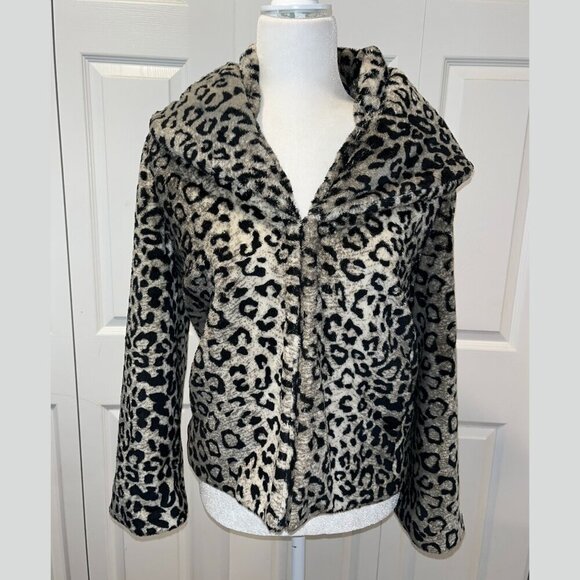 Alice + Olivia Leopard Print Faux Fur Coat Jacket Women’s Small - Picture 1 of 7